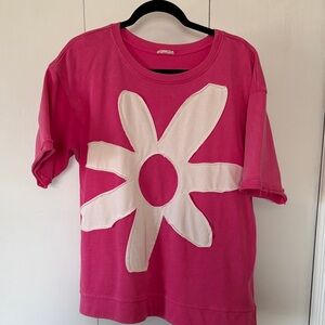 JODIFL Pink and White Flower Top